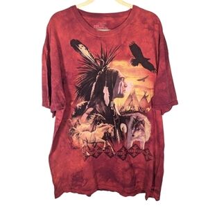 The mountain native American horse wolf eagle desert AOP mens T-shirt size 2XL